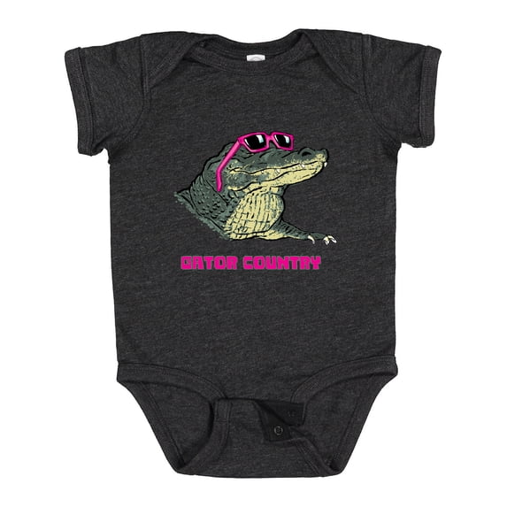 Inktastic Gator Country Sunny Gator in Pink Sunglasses Boys or Girls Baby Bodysuit