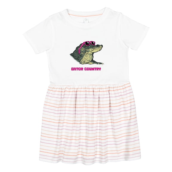 Inktastic Gator Country Sunny Gator in Pink Sunglasses Girls Toddler Dress