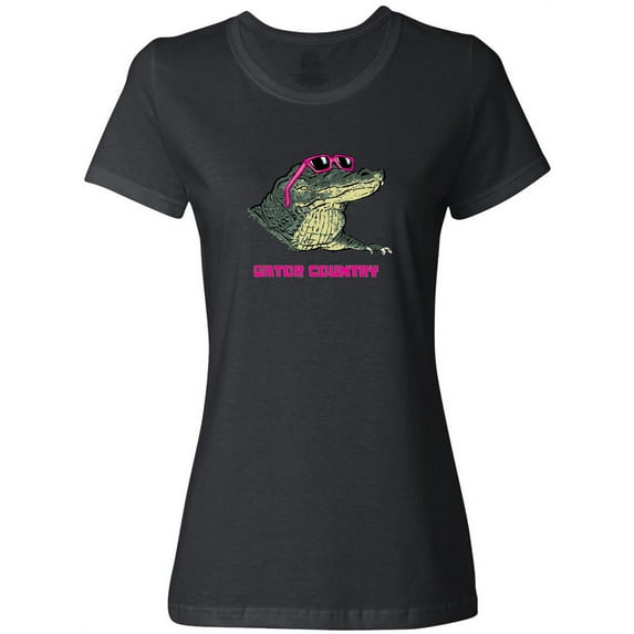 Inktastic Gator Country Sunny Gator in Pink Sunglasses Women's T-Shirt