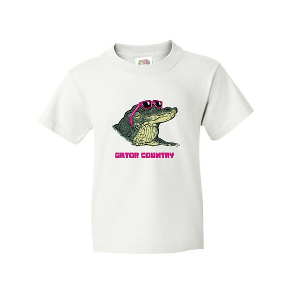 Inktastic Gator Country Sunny Gator in Pink Sunglasses Youth T-Shirt