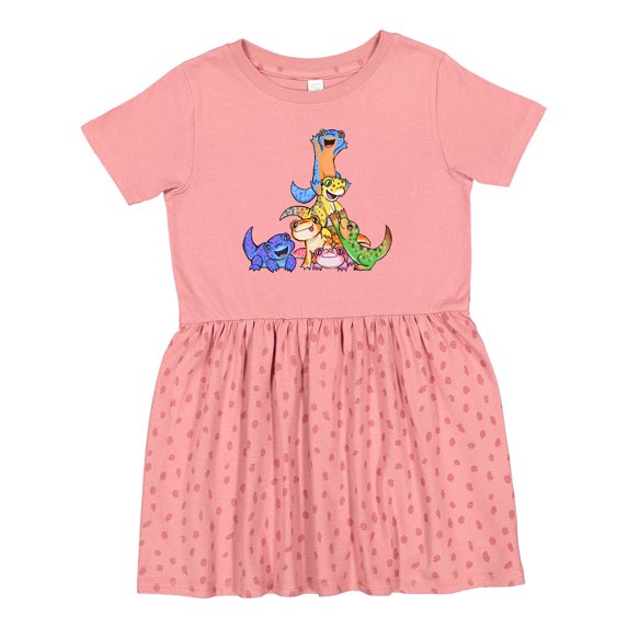 Inktastic Gecko Pile Cute Lizards Girls Toddler Dress