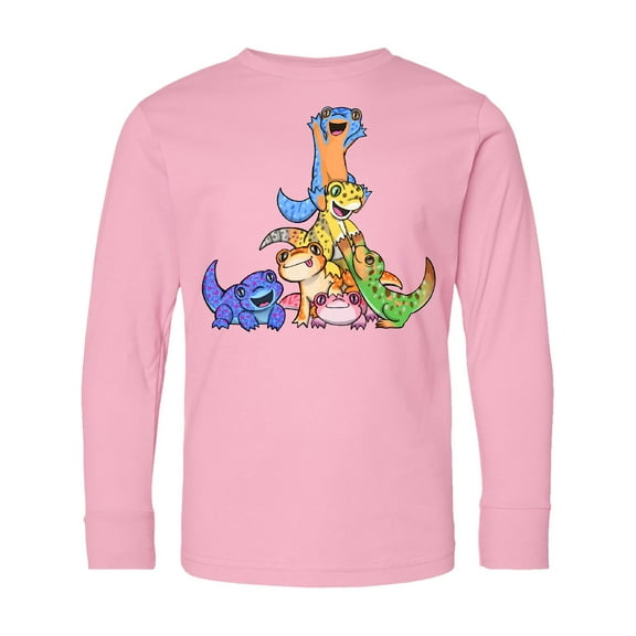 Inktastic Gecko Pile Cute Lizards Long Sleeve Youth T-Shirt