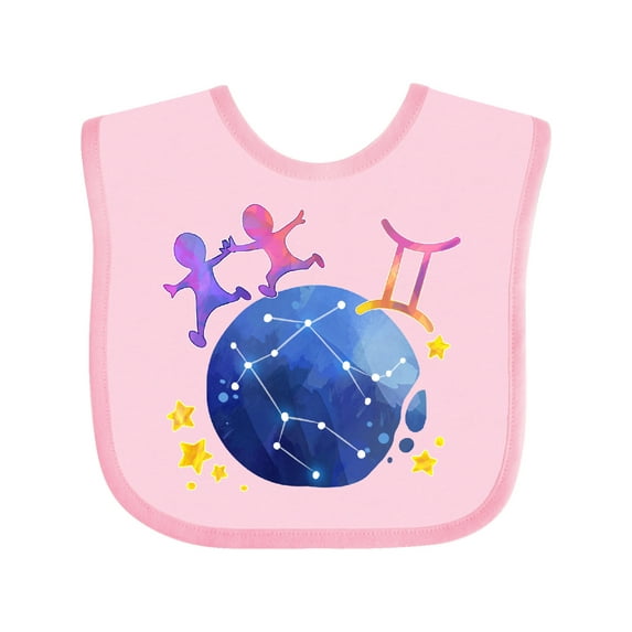 Inktastic Gemini Constellation Zodiac Sign Illustration Boys or Girls Baby Bib