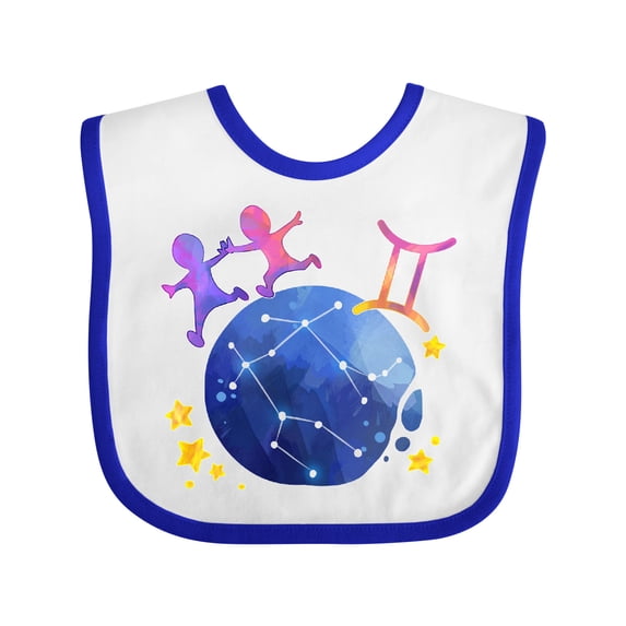 Inktastic Gemini Constellation Zodiac Sign Illustration Boys or Girls Baby Bib