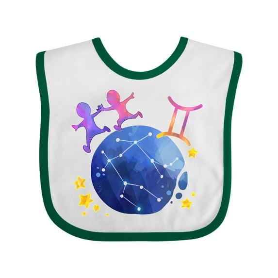 Inktastic Gemini Constellation Zodiac Sign Illustration Boys or Girls Baby Bib