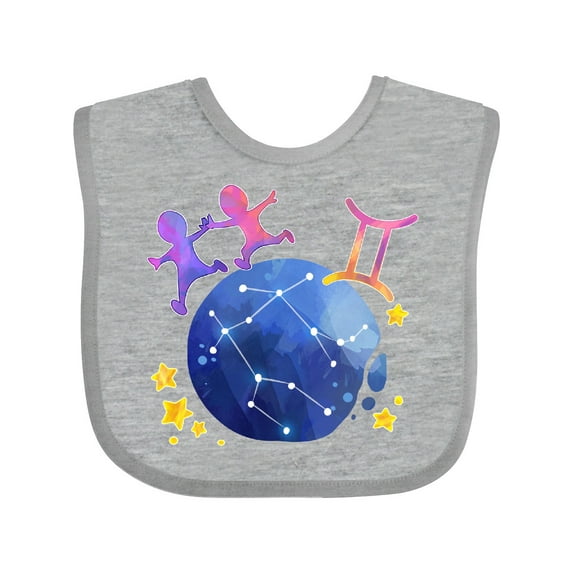 Inktastic Gemini Constellation Zodiac Sign Illustration Boys or Girls Baby Bib