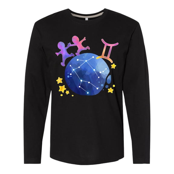 Inktastic Gemini Constellation Zodiac Sign Illustration Long Sleeve T-Shirt