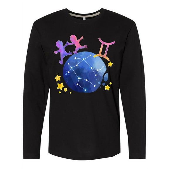 Inktastic Gemini Constellation Zodiac Sign Illustration Long Sleeve T-Shirt
