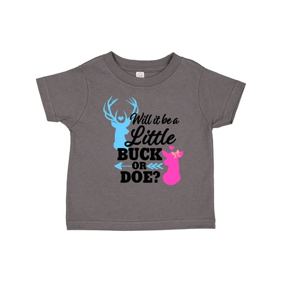 Inktastic Gender Reveal Will It Be a Little Buck or Doe? Girls Toddler T-Shirt