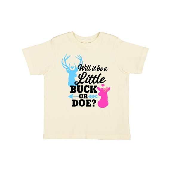 Inktastic Gender Reveal Will It Be a Little Buck or Doe? Girls Toddler T-Shirt