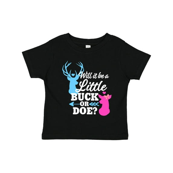 Inktastic Gender Reveal Will It Be a Little Buck or Doe? Girls Toddler T-Shirt