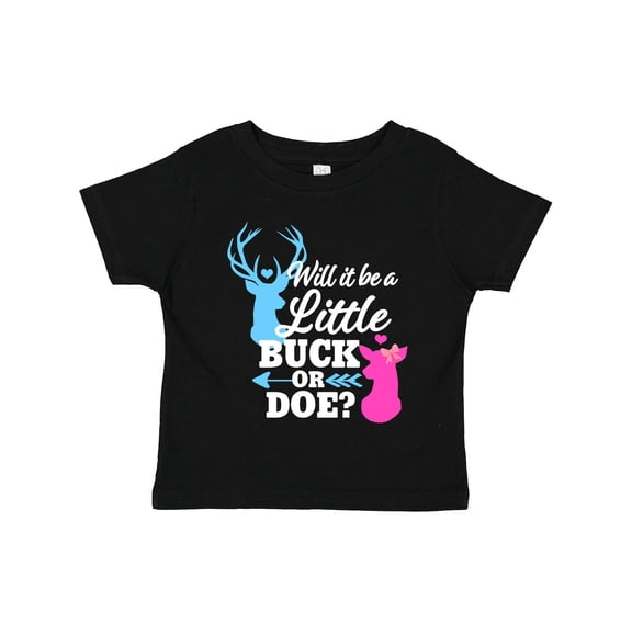 Inktastic Gender Reveal Will It Be a Little Buck or Doe? Girls Toddler T-Shirt