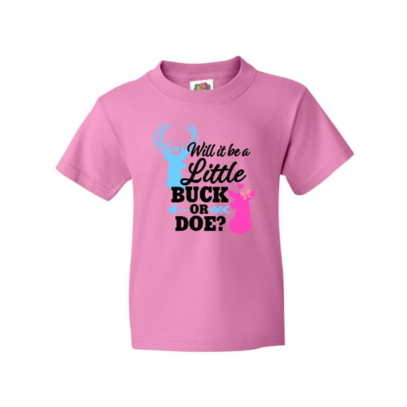 Inktastic Gender Reveal Will It Be a Little Buck or Doe? Youth T-Shirt