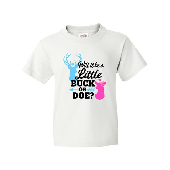 Inktastic Gender Reveal Will It Be a Little Buck or Doe? Youth T-Shirt