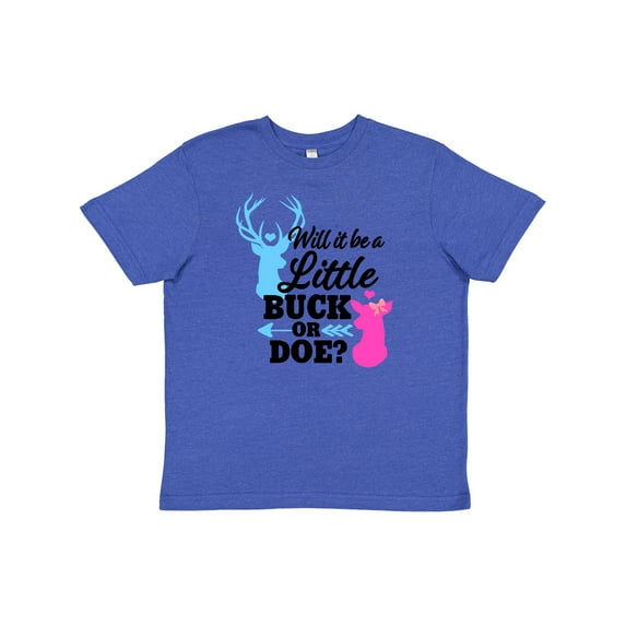 Inktastic Gender Reveal Will It Be a Little Buck or Doe? Youth T-Shirt