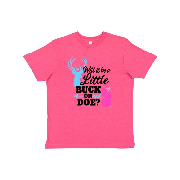 Inktastic Gender Reveal Will It Be a Little Buck or Doe? Youth T-Shirt