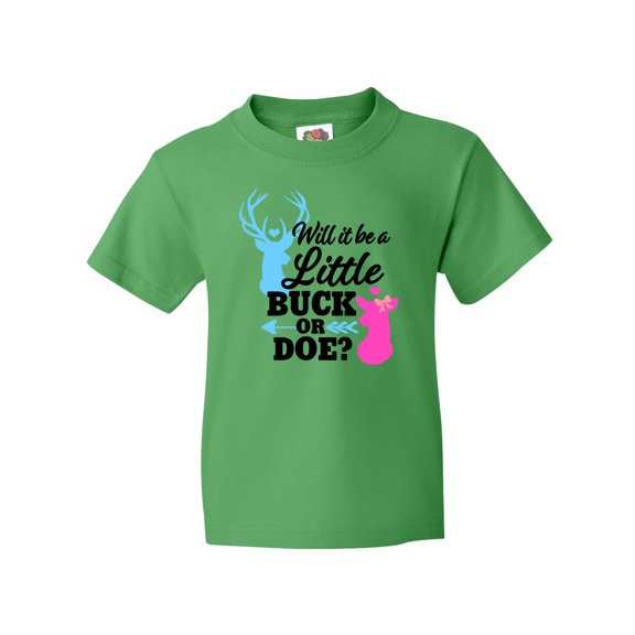 Inktastic Gender Reveal Will It Be a Little Buck or Doe? Youth T-Shirt