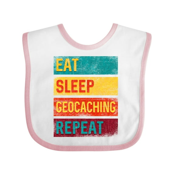 Inktastic Geocacher Adventure Eat Sleep Geocaching Repeat Boys or Girls Baby Bib