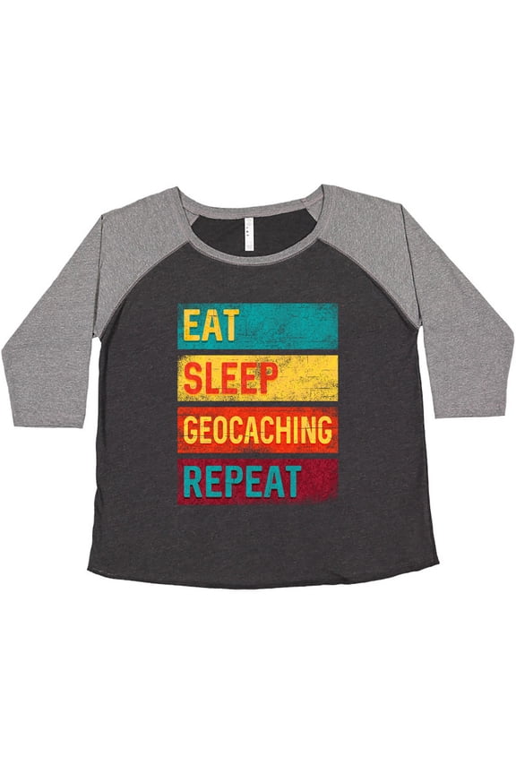 Geocacher Adventure Eat Sleep Geocaching Repeat Women's Plus Size T-Shirt