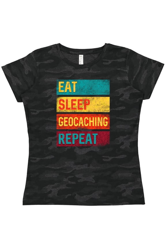 Geocacher Adventure Eat Sleep Geocaching Repeat Women's T-Shirt
