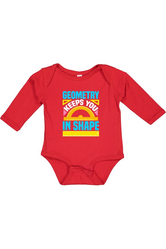Geometry Math Geek Funny School Boys or Girls Long Sleeve Baby Bodysuit