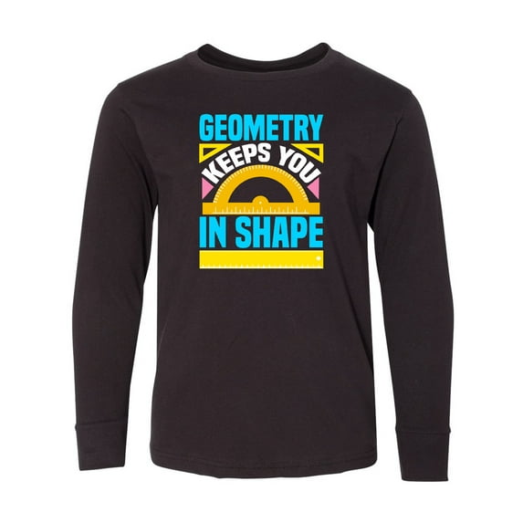Inktastic Geometry Math Geek Funny School Long Sleeve Youth T-Shirt