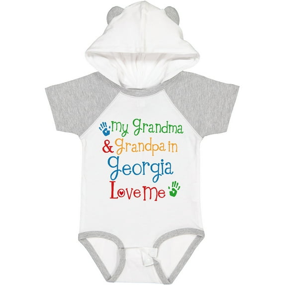 Inktastic Georgia Grandma Grandpa Loves Me Boys or Girls Baby Bodysuit