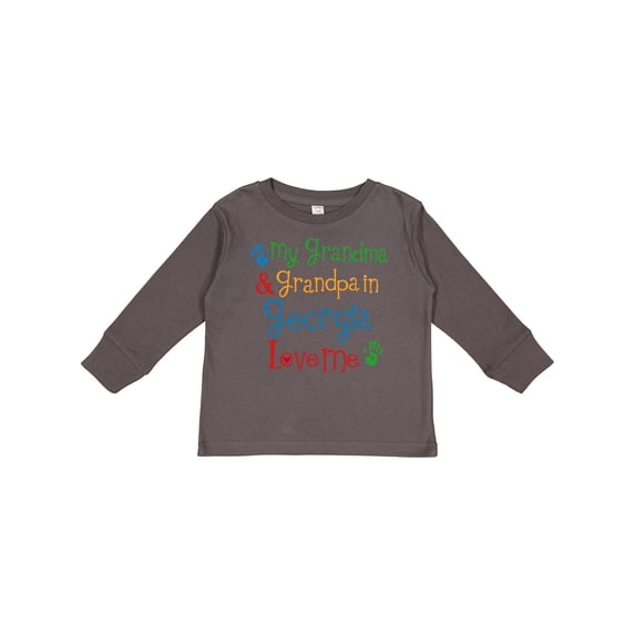 Inktastic Georgia Grandma Grandpa Loves Me Boys or Girls Long Sleeve Toddler T-Shirt