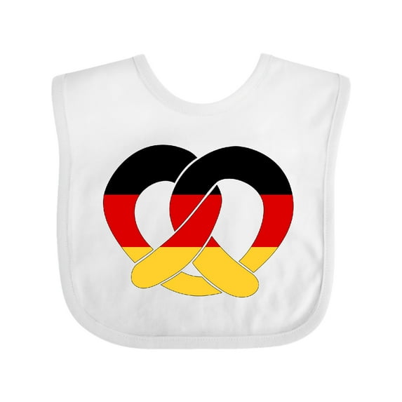 Inktastic German Flag in Pretzel Shape Boys or Girls Baby Bib