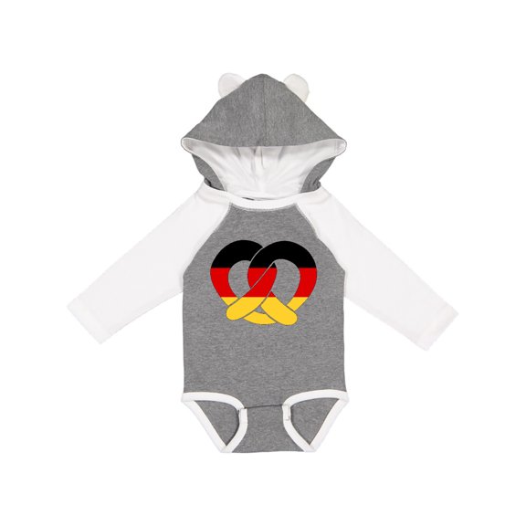 Inktastic German Flag in Pretzel Shape Boys or Girls Long Sleeve Baby Bodysuit