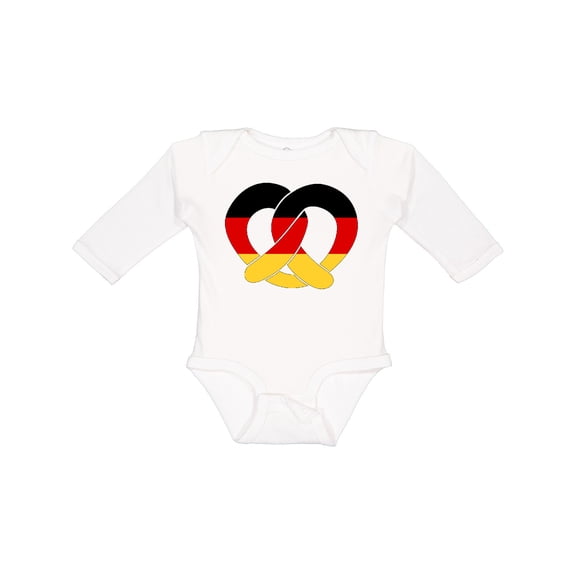 Inktastic German Flag in Pretzel Shape Boys or Girls Long Sleeve Baby Bodysuit