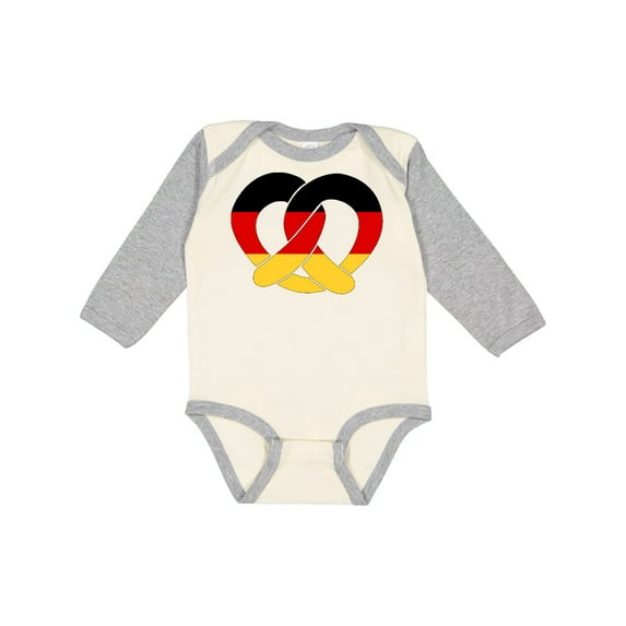 Inktastic German Flag in Pretzel Shape Boys or Girls Long Sleeve Baby Bodysuit
