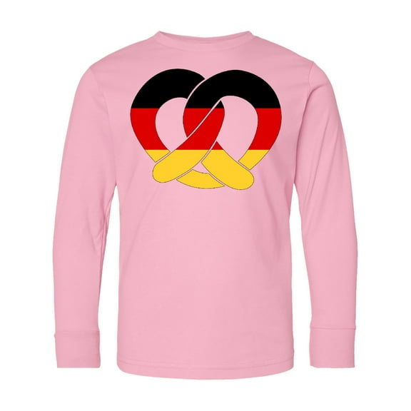 Inktastic German Flag in Pretzel Shape Long Sleeve Youth T-Shirt