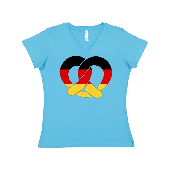 Inktastic German Flag in Pretzel Shape Women's V-Neck T-Shirt