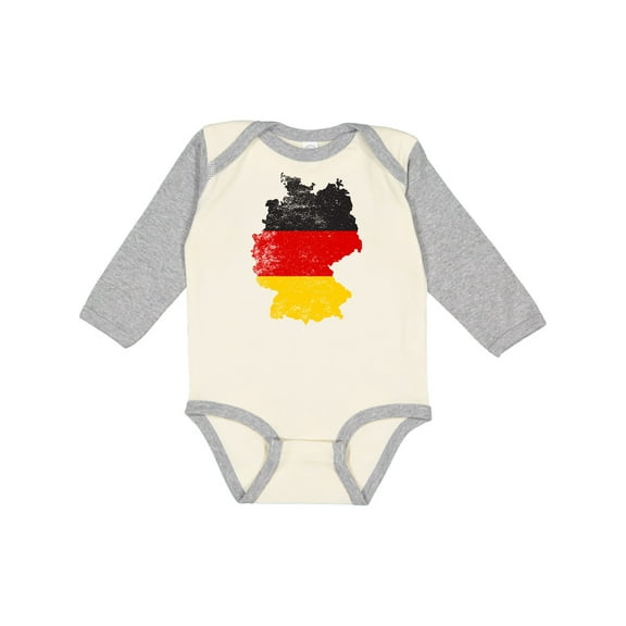 Inktastic German Map Flag Boys or Girls Long Sleeve Baby Bodysuit