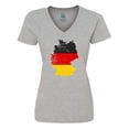thumbnail image 1 of Inktastic German Map Flag Women's V-Neck T-Shirt, 1 of 5