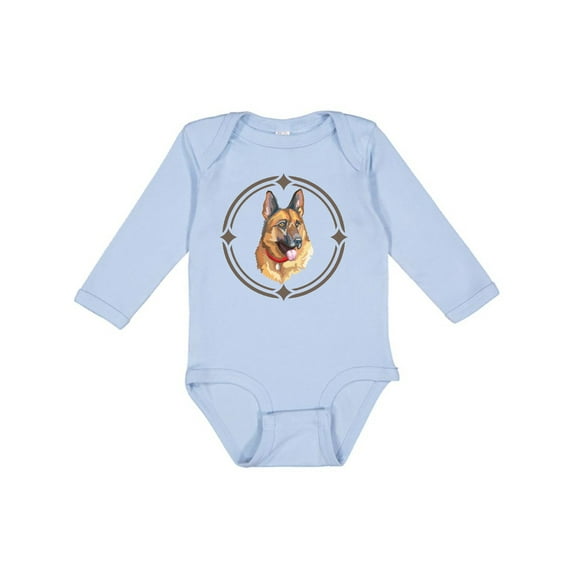 Inktastic German Shepherd Dog Art Gift Boys or Girls Long Sleeve Baby Bodysuit