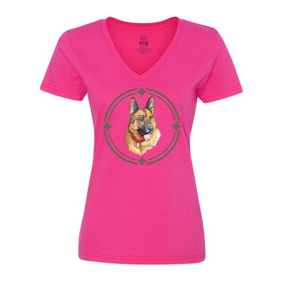 Inktastic German Shepherd Dog Art Gift Women's V-Neck T-Shirt