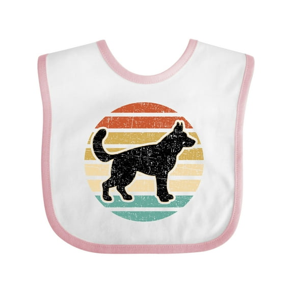 Inktastic German Shepherd Silhouette Vintage Retro Boys or Girls Baby Bib