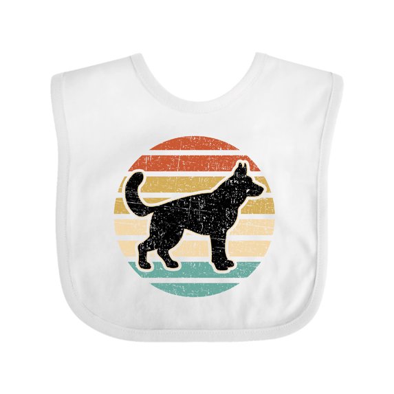 Inktastic German Shepherd Silhouette Vintage Retro Boys or Girls Baby Bib