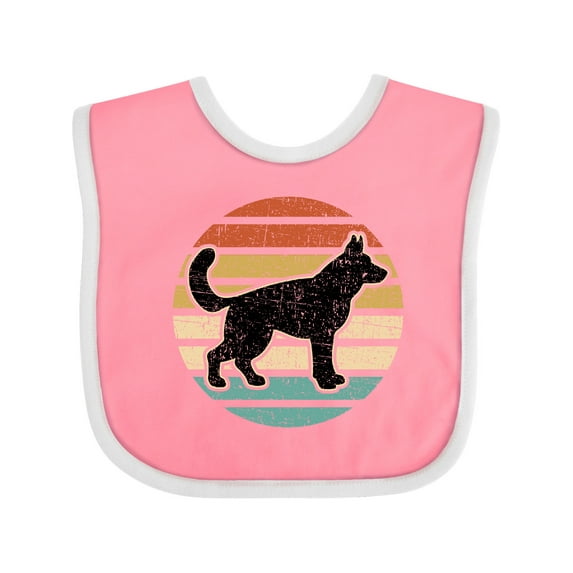 Inktastic German Shepherd Silhouette Vintage Retro Boys or Girls Baby Bib