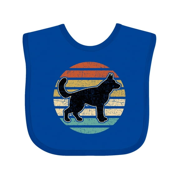 Inktastic German Shepherd Silhouette Vintage Retro Boys or Girls Baby Bib