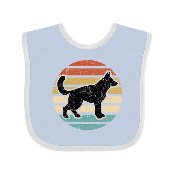 Inktastic German Shepherd Silhouette Vintage Retro Boys or Girls Baby Bib