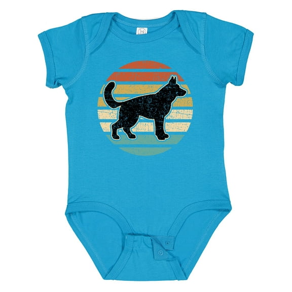 Inktastic German Shepherd Silhouette Vintage Retro Boys or Girls Baby Bodysuit