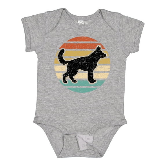 Inktastic German Shepherd Silhouette Vintage Retro Boys or Girls Baby Bodysuit