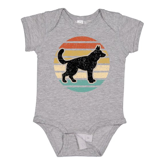 Inktastic German Shepherd Silhouette Vintage Retro Boys or Girls Baby Bodysuit