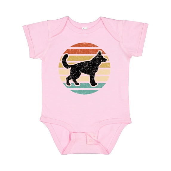 Inktastic German Shepherd Silhouette Vintage Retro Boys or Girls Baby Bodysuit