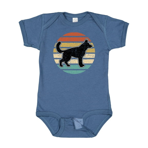 Inktastic German Shepherd Silhouette Vintage Retro Boys or Girls Baby Bodysuit
