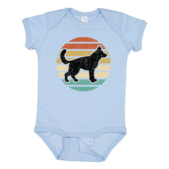 Inktastic German Shepherd Silhouette Vintage Retro Boys or Girls Baby Bodysuit