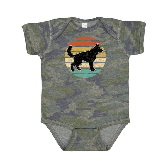 Inktastic German Shepherd Silhouette Vintage Retro Boys or Girls Baby Bodysuit